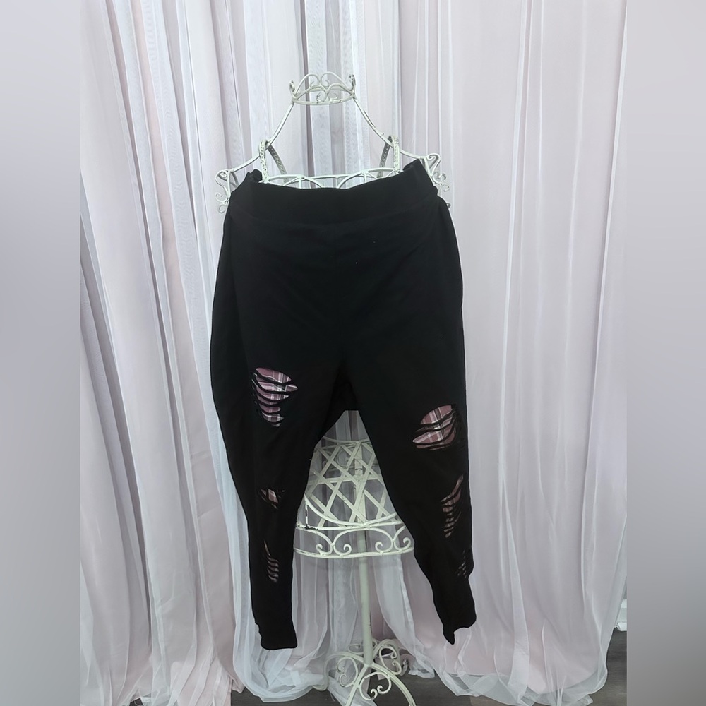 Torrid Black Distressed Leggings